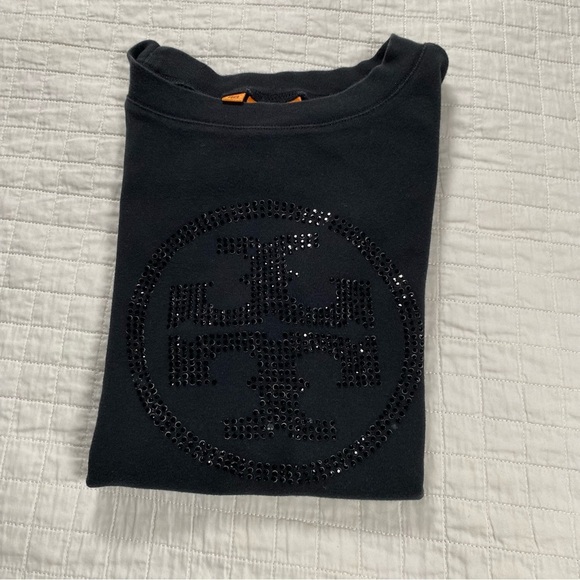 TORY BURCH BLACK COTTON LONG SLEEVED TOP Size XS - Picture 8 of 8